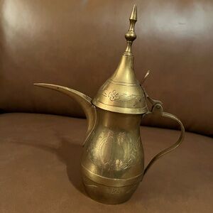 Vintage Etched Brass Turkish Coffee/Tea Pot